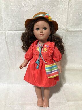 MyLifeAs Raegan Poseable 18 inch Doll, Brunette Hair, Green Eyes